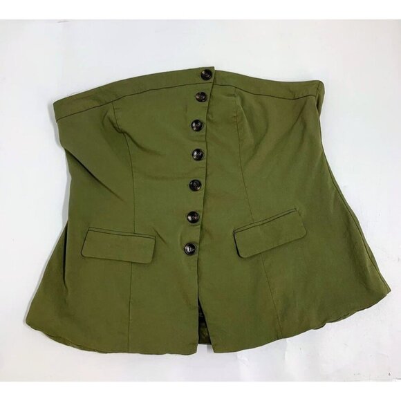 City Chic Women's Trendy Asymmetrical‎ Buttoned Corset Top Size 22 - Picture 2 of 14